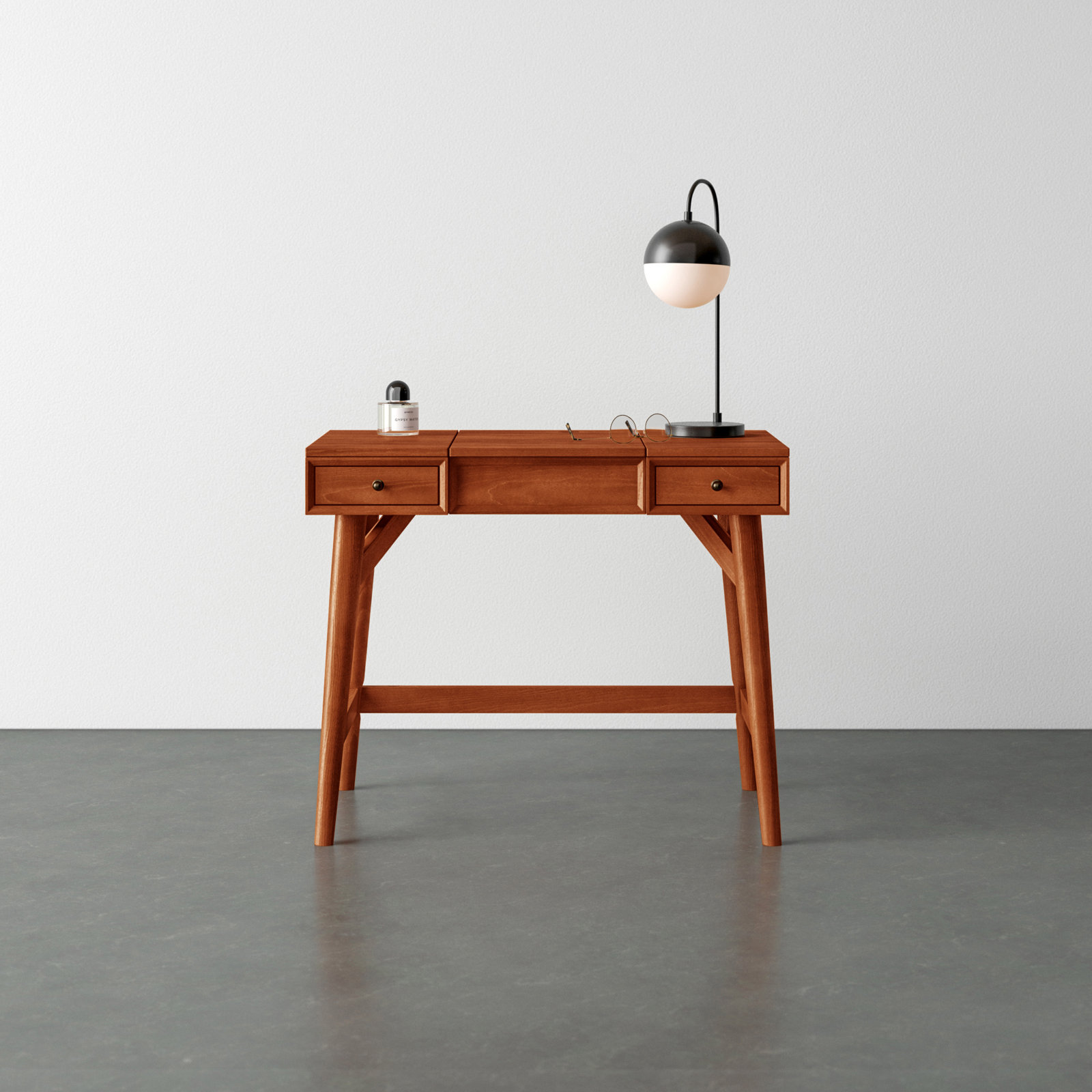 Williams Vanity with Mirror, Chestnut