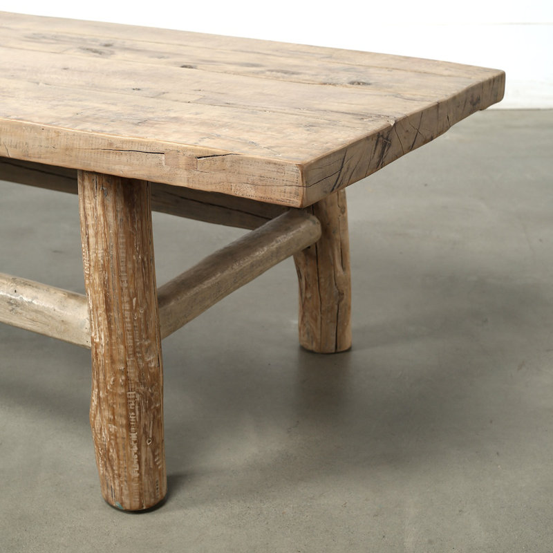 Approx. 67 Inches Wide 24 Inches Deep Vintage Coffee Table Weathered Natural Light Wood Tone