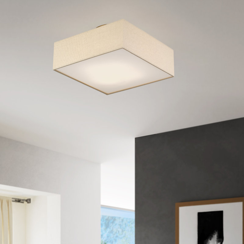 Plafonnier semi-encastré 4 lumières Audreona, Doré