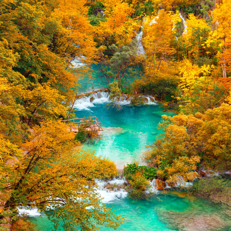 Waterfalls And Lakesl by A_Taiga - Wrapped Canvas Print, 81cm H x 122cm W
