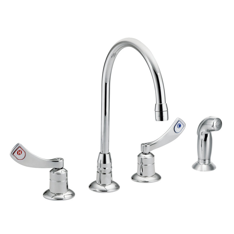 Robinet de cuisine commercial MOEN M-Dura avec douchette latérale en chrome