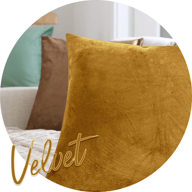 Perfas Square Scatter Crushed Velvet Cushion Cover, Yellow