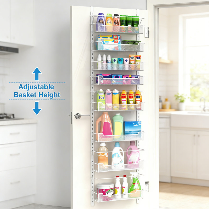 Over-the-Door Spice Rack, White