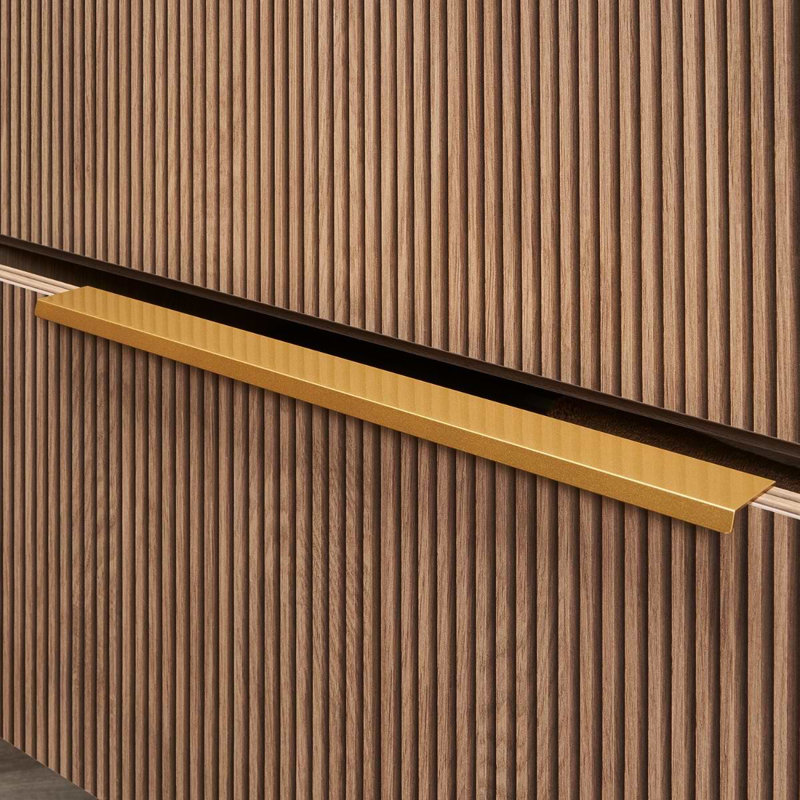 Kora 39.76" Wall Mounted Single Bathroom Vanity with Top, Gold, 32"