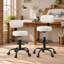 Chaise de dessin ergonomique avec dossier, tabouret de bureau pivotant à roulettes avec repose-pieds réglable - Blanc/2 pièces-273369680-274005016