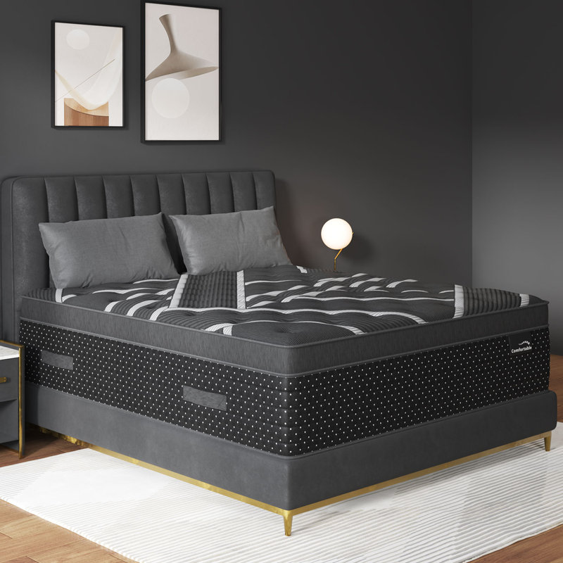 12''/14''  Medium-Firm Euro Top Cooling Memory Foam Hybrid Mattress In A Box, King, 14"