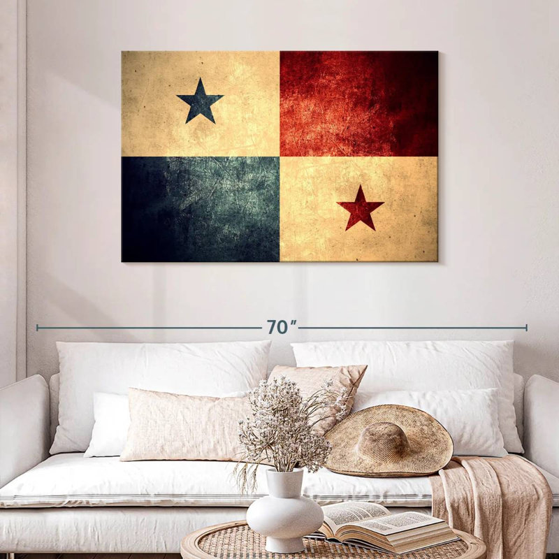 Drapeau de Panama grunge, H 30 po x l 45 po