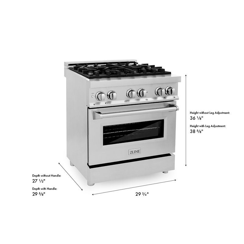 ZLINE 30" Legacy Dual Fuel Range, Stainless Steel