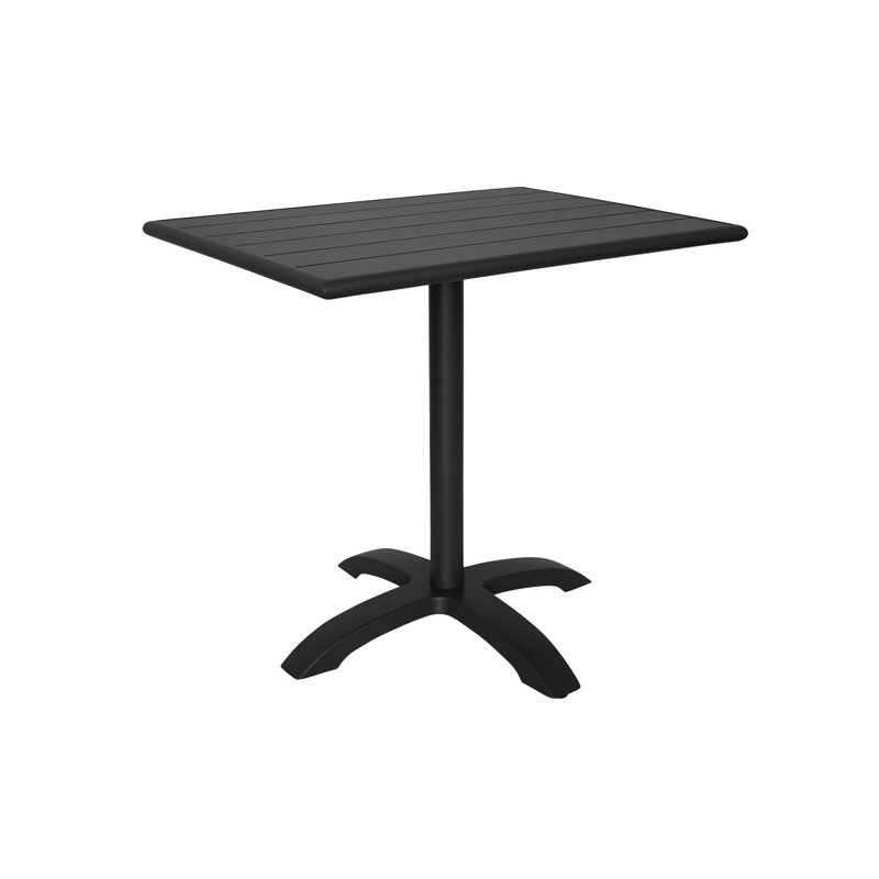 Black Powder-Coated Aluminum Rectangle Dining Table