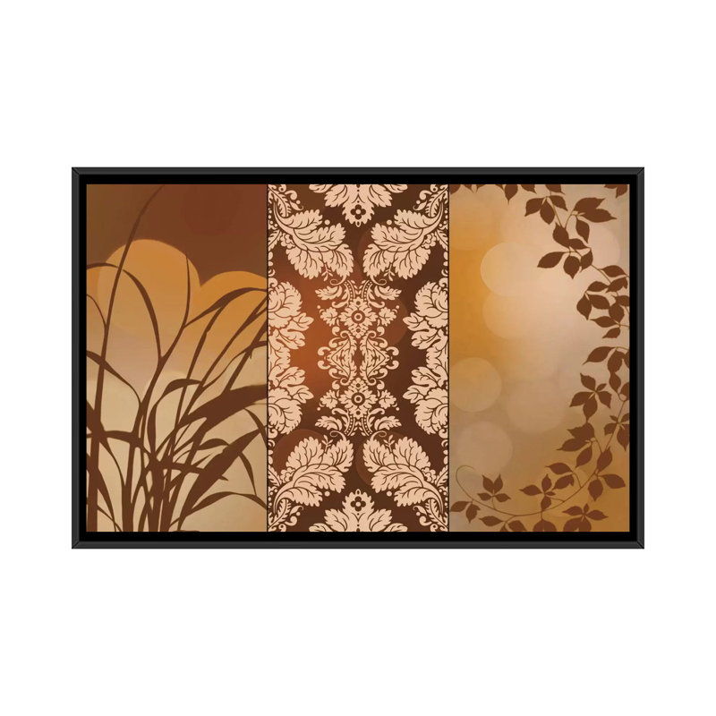 «Bronze Filigree», impression sur toile tendue, H 18 po x l 26 po x P 1,5 po, Toile encadrée noire, Pas de tapis