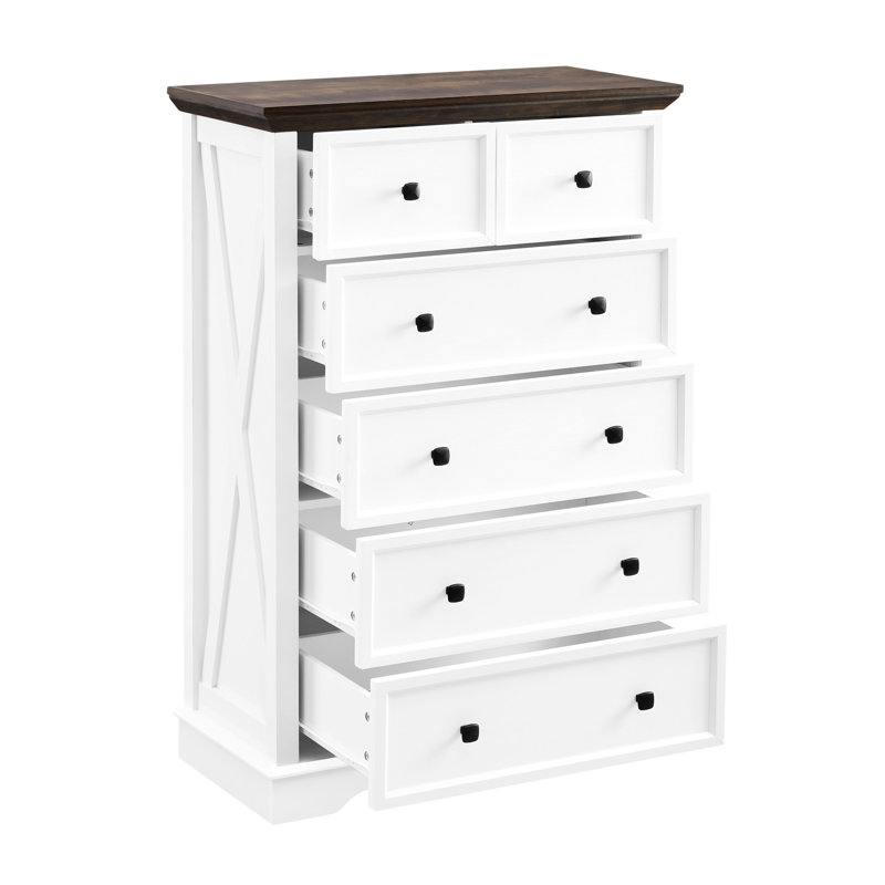 Commode 6 tiroirs, Blanc