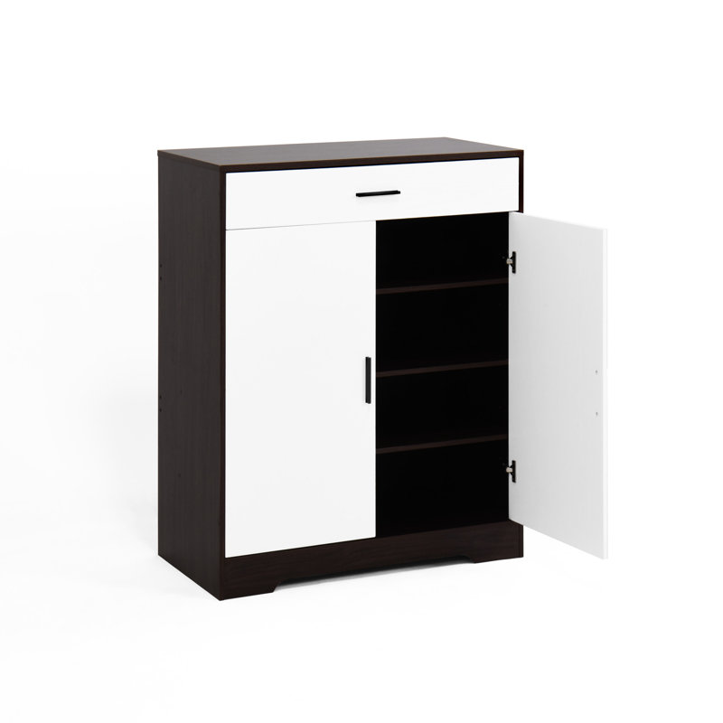 Freestanding Shoe Cabinet, 4-layer Wooden Storage With Adjustable Shelves, For Entryway, Stylish And Practical 4 Cabinet Drawer, Rack Office, Modern Appearance