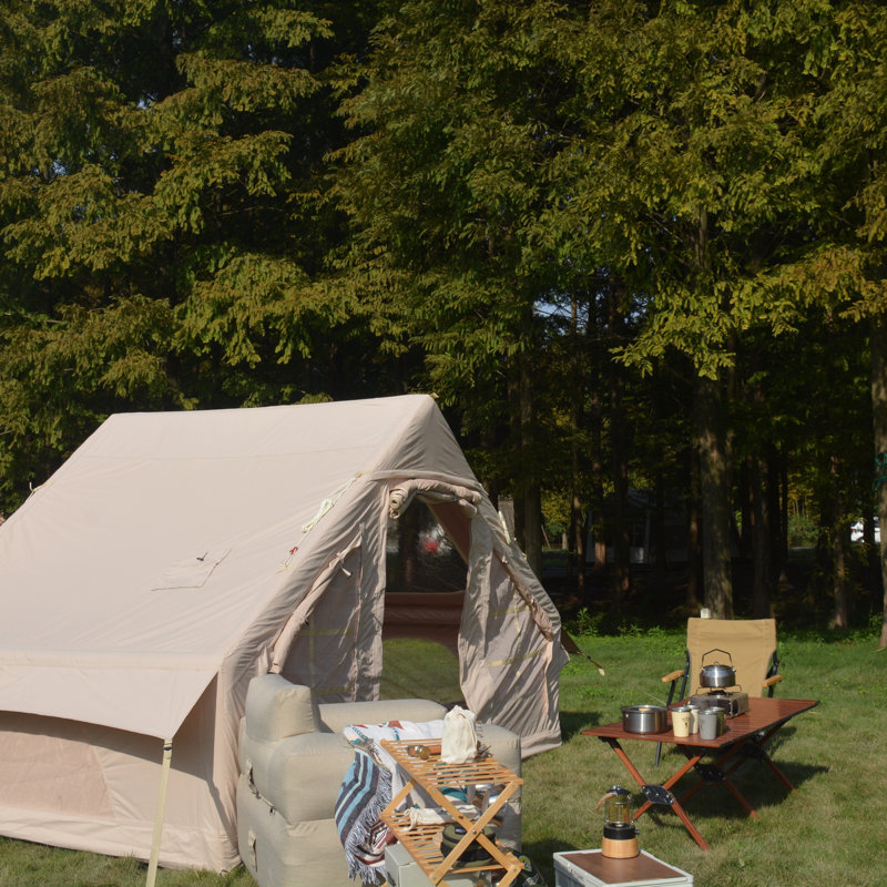 Tente de camping gonflable 4 saisons à installation facile avec structure gonflable haute performance pour 4 à 6 personnes