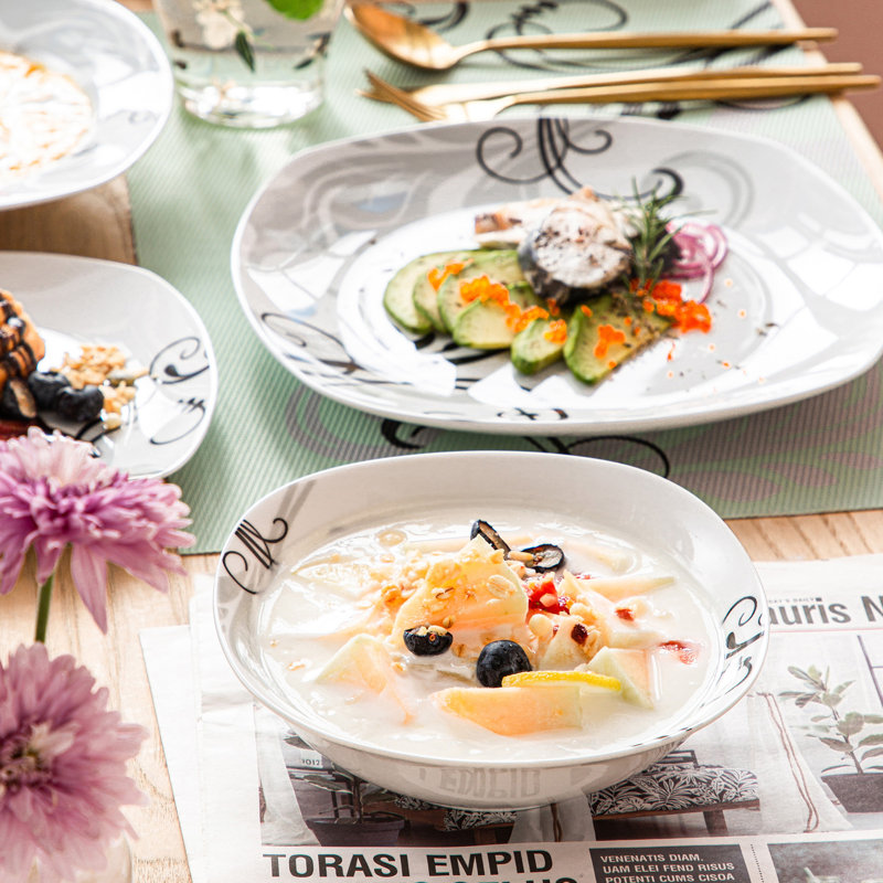 Piece Porcelain China Dinnerware Set - Service for 6