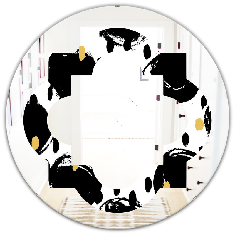 Miroir mural sans cadre à motif géométrique v quadrilobe éclectique, H 31,5 po x l po