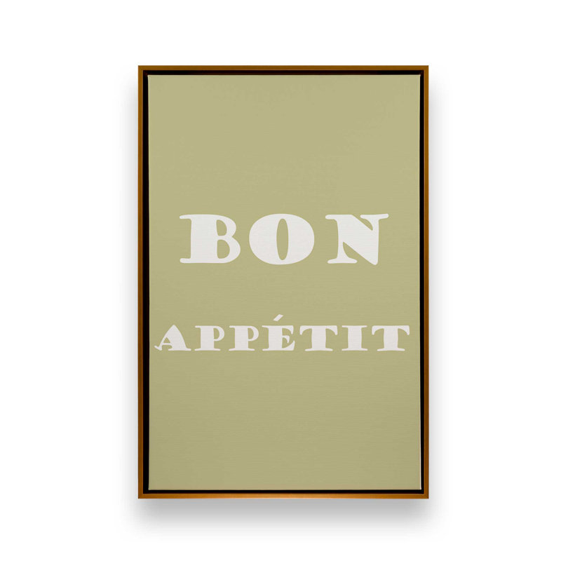 Bon Appetit Canvas Print in a Frame, Polished Gold, 36.75" H x 24.75" W