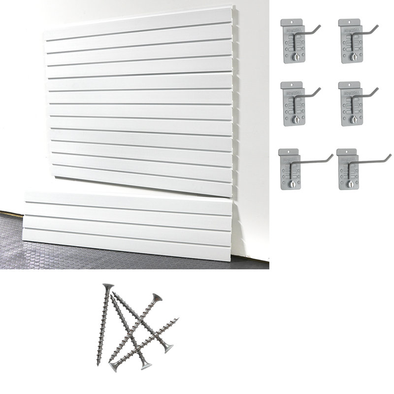 Slatwall Medium Basic Duty Starter System, Brite White