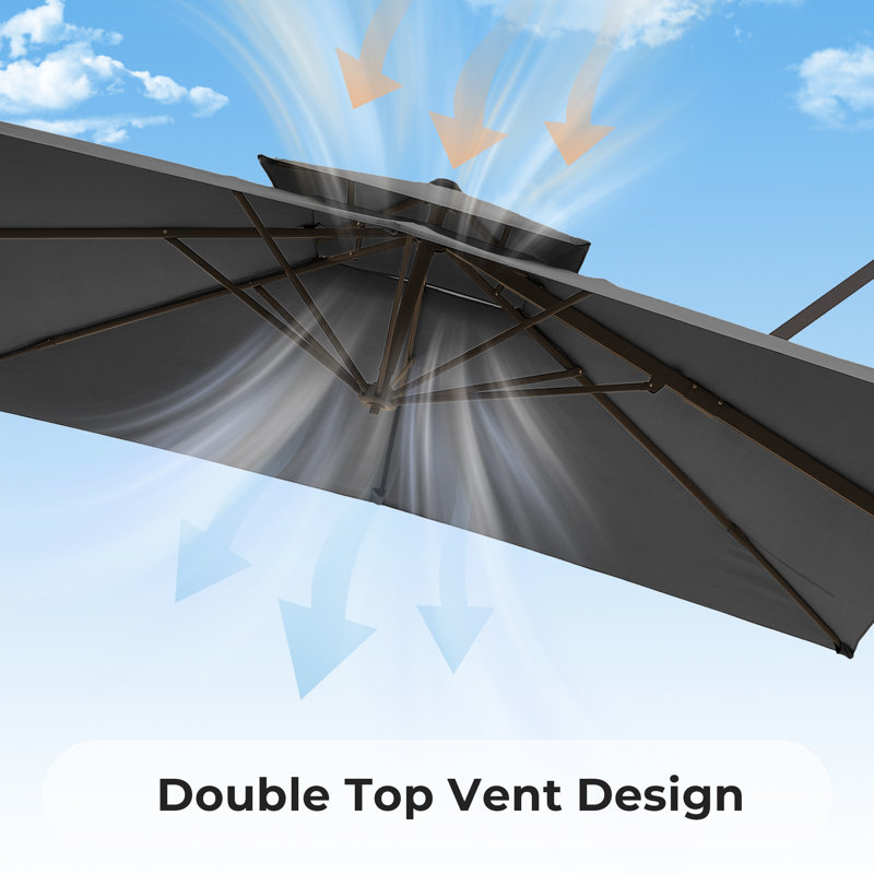 Parasol carré 108 po, Gray