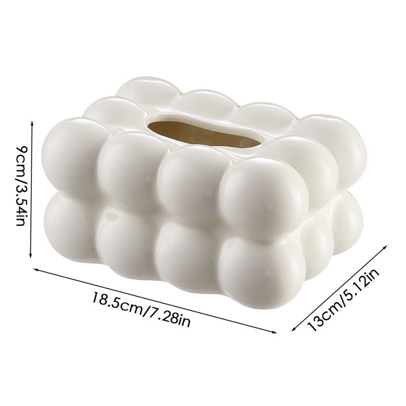 Chaundra Ceramic Makeup Organizer, Milk White