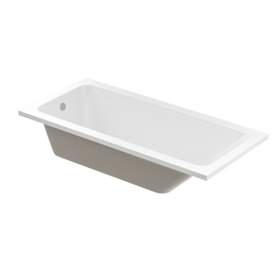 Baignoire de trempage en acrylique 66 po x 30 11/16 po avec égouttoir réversible blanc