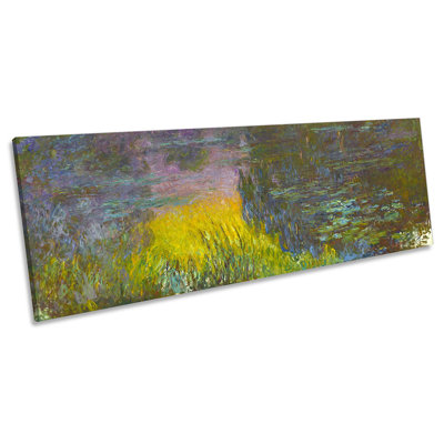 Claude Monet The Water Lilies Setting Sun - Wrapped Canvas Panoramic Print