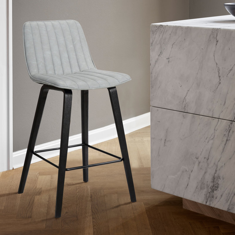 Upholstered Counter Stool with Metal Frame