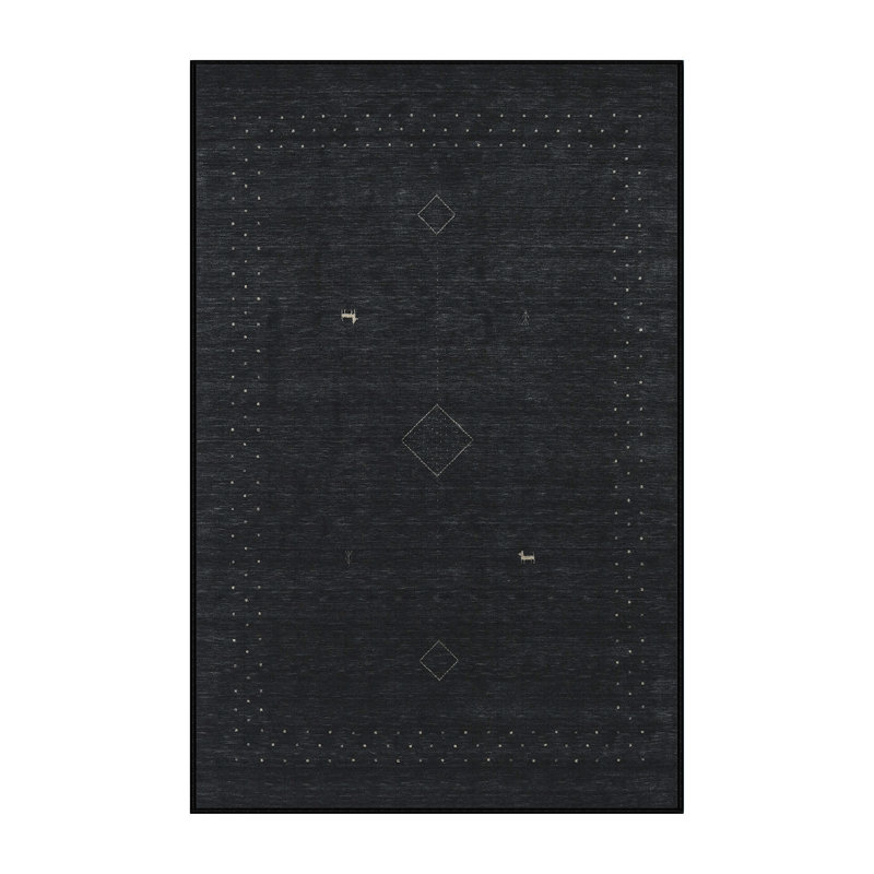 Tapis noir Abstract, Rectangle 5 pi x 7 pi
