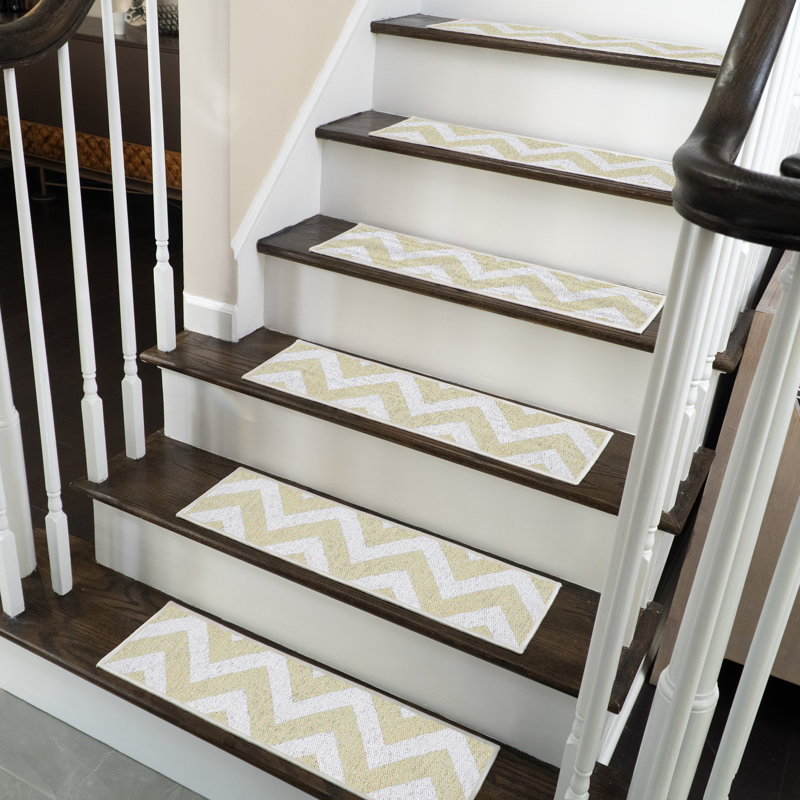 Tapis d'escalier intérieur antidérapant Eshaal, Beige