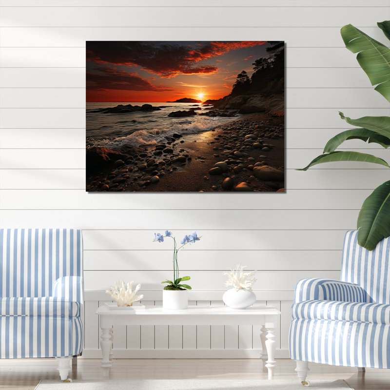«Beach Dramatic Horizon», art nautique sur toile, Toile tendue, H 12 po x l 20 po x P 1 po