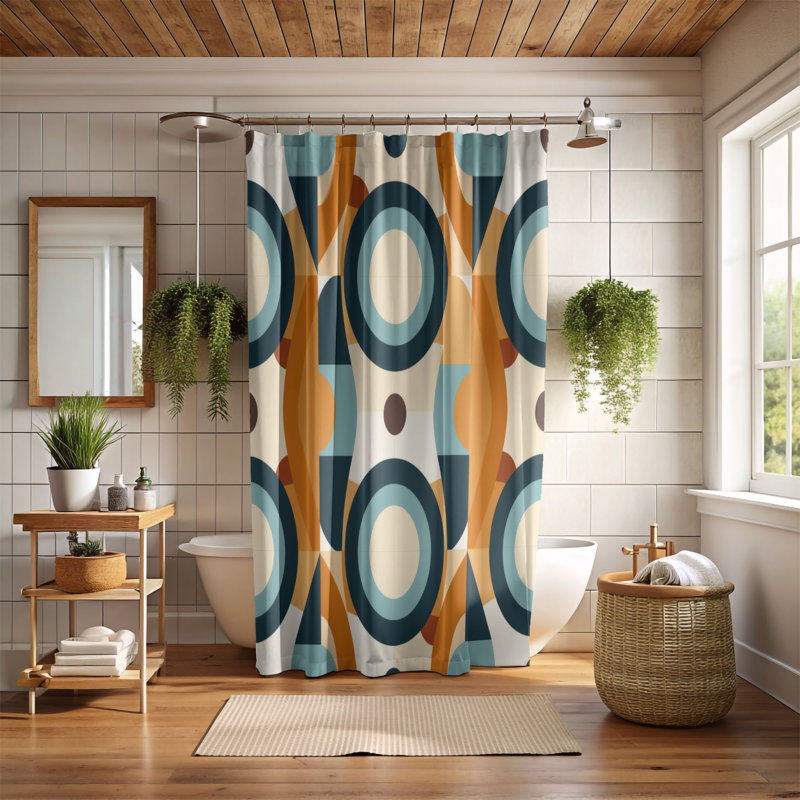 Varied Art - Rideau de douche Premium, H 74 po x l 71 po