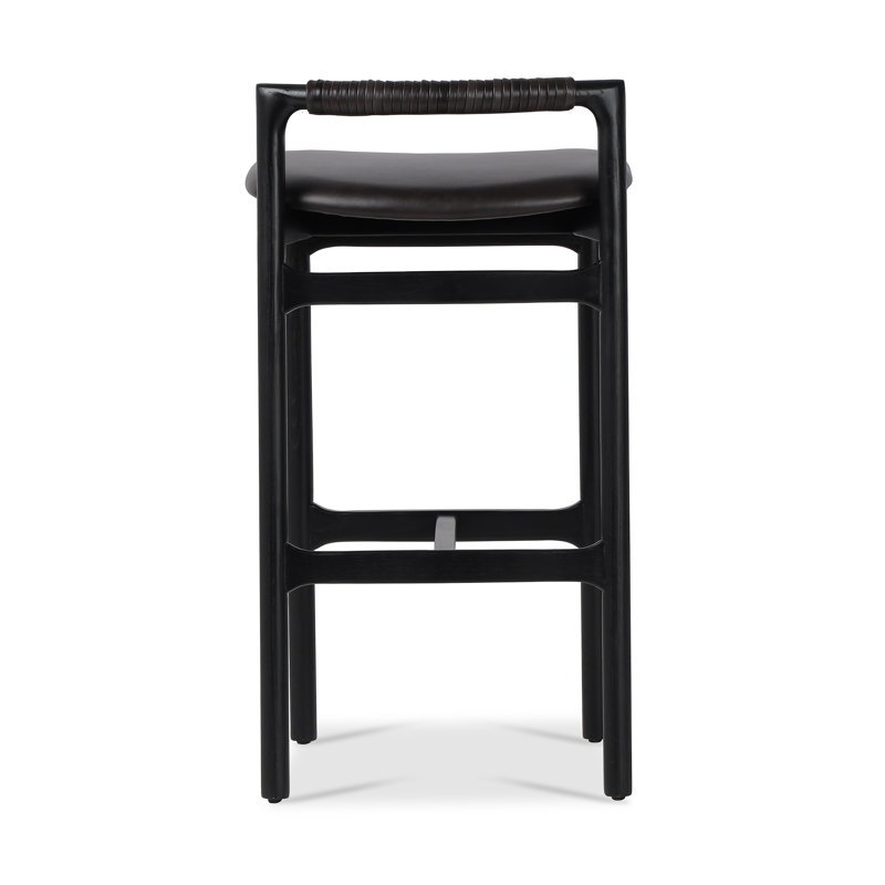 Baden Stool, Counter Stool (26" Seat Height), Sonoma Black/Genuine Leather, Brushed Ebony