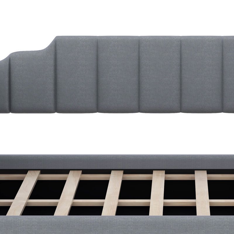 Upholstered Daybed with Underneath Storage, Gray, Full