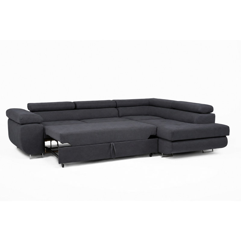 Flavius Corner Sofa Bed, Right Hand Facing, Charcoal