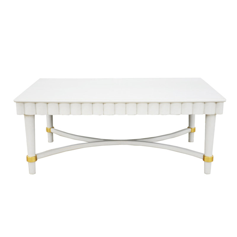Manos Solid Wood Coffee Table, Light Grey