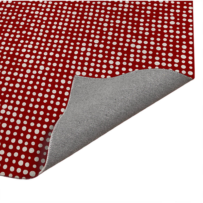 Assorted Dots Low Profile Kitchen Mat, Cranberry Red, Rectangle  5' x 7' 
