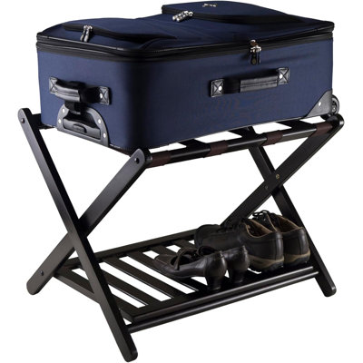 Luggage Rack With Storage Shelf, Espresso