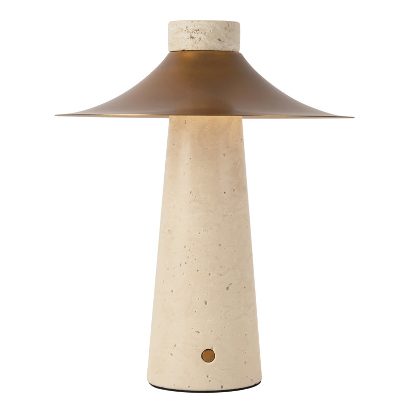 Hagen 12-in Black dimmable LED Table Lamp, Vintage Brass