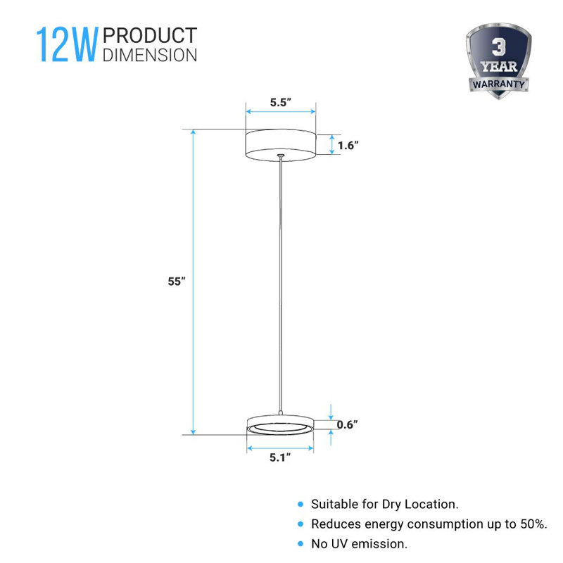Aeleigh 1 - Light LED Pendant, Aluminum