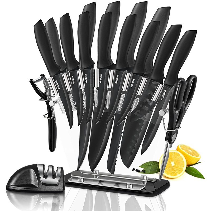 AIRPJ 17 Piece Stainless Steel Knife Block Set