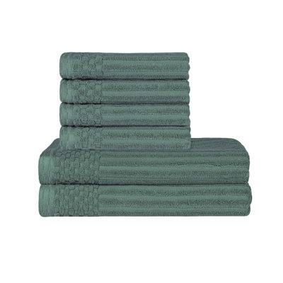 6-Piece Ribbed Cotton Towel Set