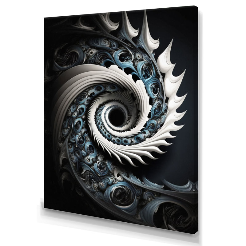 «Blue and White», art liquide sur toile, L 16 po x H 32 po, Toile tendue
