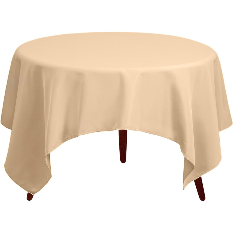 Amilliana Square No Pattern Polyester Tablecloth, 52" Square, Beige