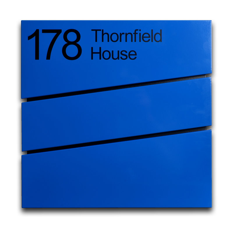 Ayoka Steel Wall Mounted Post Box, Signal Blue, Yes