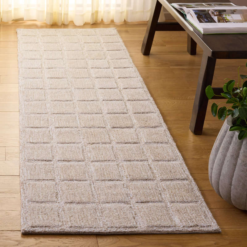 Genre Hand Woven Wool;Cotton Solid Color Rug, Runner 2'3" x 8'