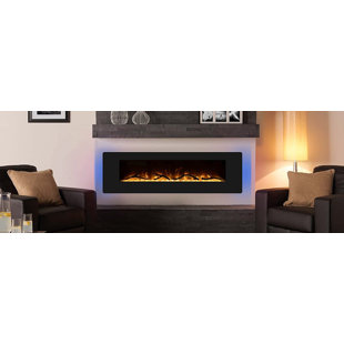 41.97'' W Black Electric Fireplace with 5120 BTU