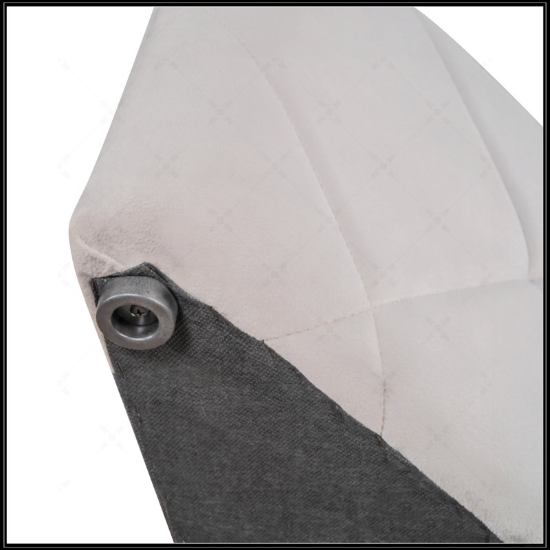 Lit plateforme tapissier grand avec rangement en velours avec tête de lit à oreilles et 1 grand tiroir, Gris