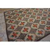 Late 19th Century Antique Elegant Floral Roses Design American Hooked Rug