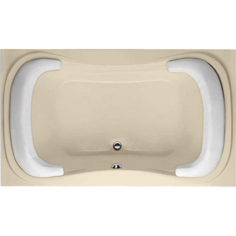 Fantasy 60'' x 42'' Soaking Acrylic Bathtub, Bone, Satin Brass