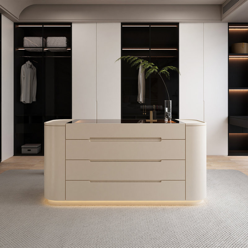 39.37"White jewelry display cabinet and storage chest