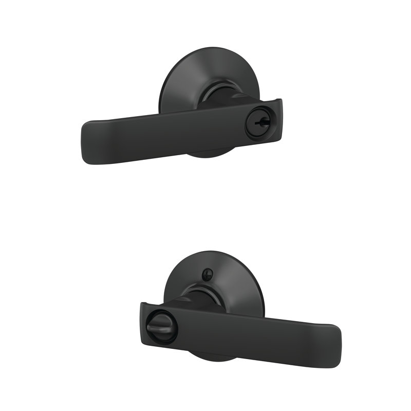 Complete Entry Lever Set with Deadbolt, Matte Black